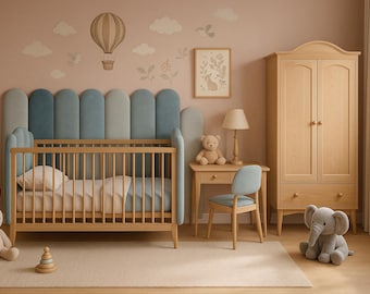 Pannello da parete rivestito in velluto: design di recinzione 3D, arredamento per cameretta dei bambini, arrotondato, morbido, camera da letto,