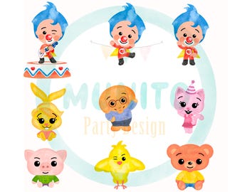 Watercolor clown, Cute clown watercolor