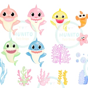 Baby Shark Clipart, Baby Shark Watercolor Clipart, Baby Shark Clipart, baby shark png, baby shark drawings