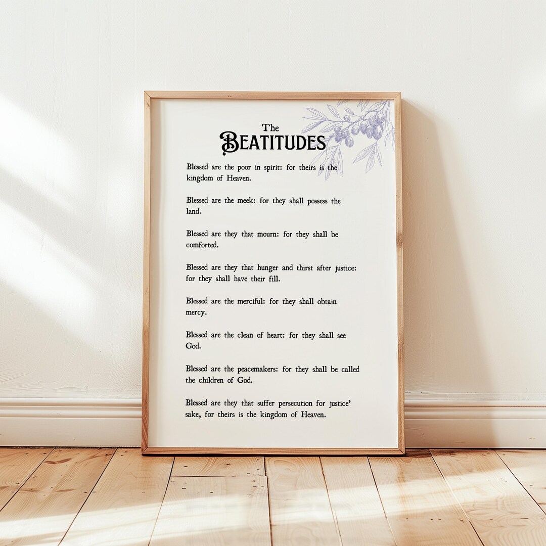 The Beatitudes Art Print: Words of Jesus, Christian Wall Decor (digital ...