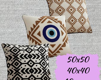 Geometric Punch Needle Pillow Pattern | 40x40 & 50x50 cm | Boho Cushion Cover Template | Digital Download