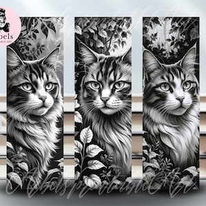 3pcs  Cat Bookmark PNG Bundle Printable Cute Bookmarks Set Instant Download bookmark PNG Bookmark Cat