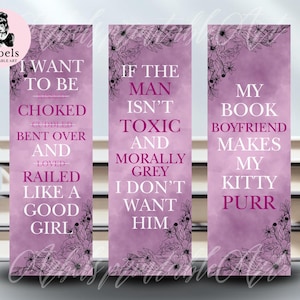 3pcs Dark Romance Smut Bookmark Bundle Printable png Bookmark set instant Download bookmark Printable Smutty bookmark png cute bookmark