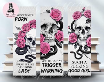 3pcs Dark Romance Smut Bookmark Bundle Printable PNG Bookmark set instant Download bookmark Printable Smutty Bookmark PNG White Romantasy