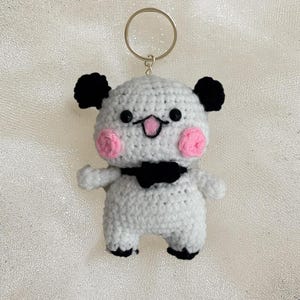 Crochet Panda Keychain: Handmade Amigurumi Plush Bag Charm