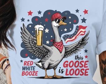 Patriotic Goose PNG: 4th of July Sublimation Design (Digital Download)