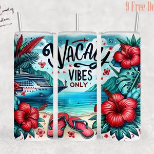 Cruise Life Tumbler Wrap PNG: Tropical Hibiscus Design (Digital Download)