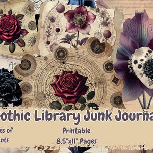 Gothic Library Junk Journal Pages The Herbologist Printable Ephemera Junk Journal Kit Green Witch Digital Victorian Scrapbook Page Set