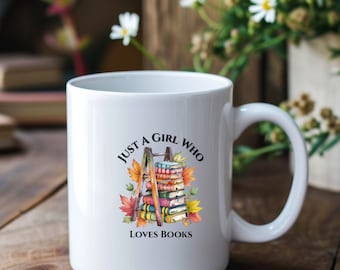 Book Lover Coffee Mug, Cozy Autumn Reader Gift, Cottagecore Design