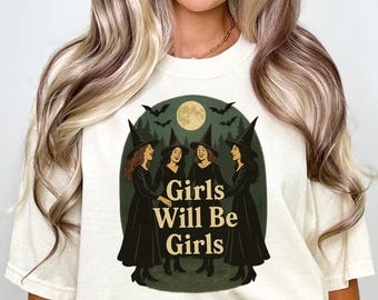 Comfort Colors Witch T-Shirt, Vintage Halloween Feminist Tee, Spooky Season Gift, Retro Magic Apparel, Witchy Graphic Clothing