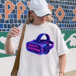 Reality Is On Pause VR Headset Tee - Comfort Colors Gamer Shirt