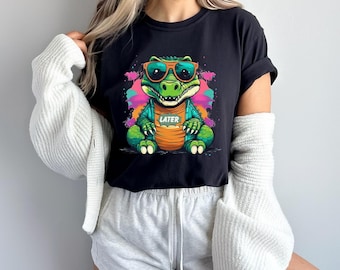 Comfort Colors Later Gator T-Shirt: Vintage 90s Cropped Top, Retro Y2K Style Apparel, Bold Statement Fashion Wear