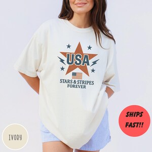 Comfort Colors Retro Star USA Shirt: Patriotic 4th of July Tee