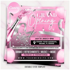 DIY Grand Opening Flyer, Celebration Flyer, Launch Event Party Flyer, Hair Flyer, Lash Flyer, Wig Flyer, Social Media Post