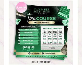 DIY Tax Class Flyer, Tax Training Flyer, Tax Preparation Flyer, Tax and Credit Repair Flyer, Social Media Flyer