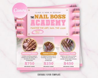 Nail Training Flyer, Nail Course Flyer, Nail Tech Flyer Template, Nail Canva Flyer, Nail Application Flyer, Instant Access