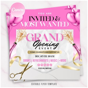 Grand Opening Flyer, Opening Event Flyer, Lash Opening Flyer, Event Party Flyer, Grand Opening Event, Hair Flyer, Launch Event Party Flyer