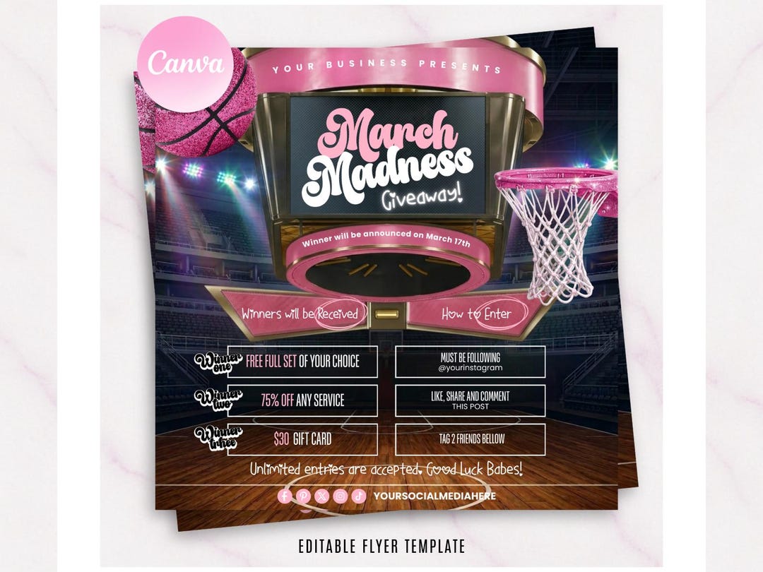 Giveaway Flyer, March Raffle Flyerlash, Hair Giveaway Flyer, Flyer ...
