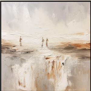 Handmade Large Minimalist Abstract Painting Gray Texture Wall Art Gray Abstract Texture Painted Beige Canvas Pained Gray Art Minimalist Art