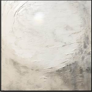 Handmade Large Minimalist Abstract Painting Gray Texture Wall Art Gray Abstract Texture Painted Beige Canvas Pained Gray Art Minimalist Art