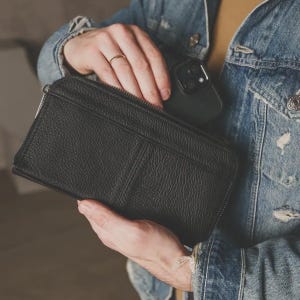 Leder Armband mit Reißverschluss, Leder Geldbörse für Männer, Wristlet mit Reißverschluss, Leder Geldbörse für Freund, Geburtstagsgeschenk für Freund