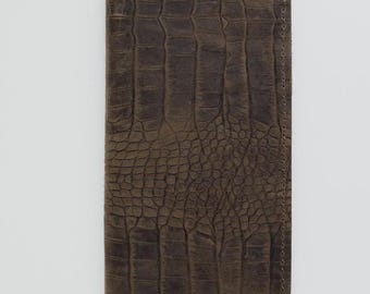 Leather long wallet Phone wallet Long card wallet Long bifold Handmade for men Engraved