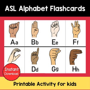 Cartões de alfabeto ASL para crianças (A–Z) - Cartões de alfabeto ASL divertidos e educativos
