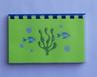 SALE ITEM priced as marked Handmade Yellow 'Seafood II' Blank Recipe book for Your Personal Recipes