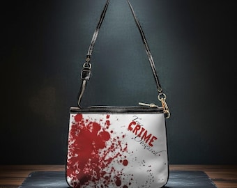 Borsa a tracolla in pelle PU con scritta "True Crime Obsessed", regalo Sleuth