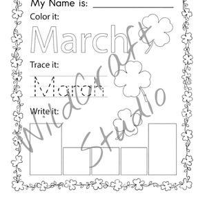 Months of the Year Worksheet – Color, Trace & Write (printable PDF) - Etsy