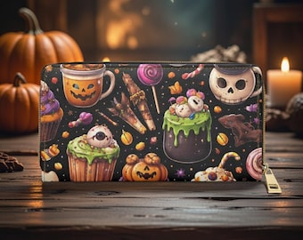 Portafoglio con cerniera per dolci di Halloween spettrali / Porta caramelle "Dolcetto o scherzetto"