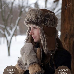 Patrón de costura para manoplas rústicas de piel – Guantes de invierno con palma de cuero (Descarga en PDF)