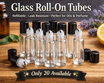 Tubetti roll-on in vetro – Flaconi ricaricabili per oli essenziali – Flaconi roll-on vuoti per profumi – Disponibili in grandi quantità