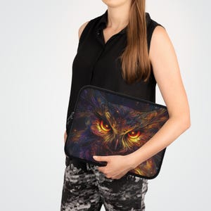 Mystical Owl Laptop Sleeve | Witchy Animal Laptop Case | Magical Owl Tech Cover | Boho Owl Aesthetic Computer Sleeve Gift for Her