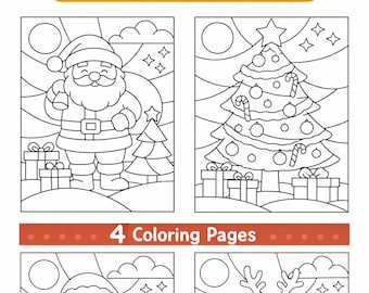 Colora il Natale con i numeri – 4 pagine da colorare per le feste (download digitale)