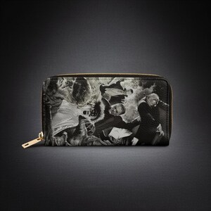 Classic Horror Zipper Wallet: Spooky Gothic Coin Pouch