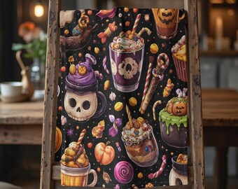 Spooky Sweets Halloween Hand Towel | Festive Kitchen Decor
