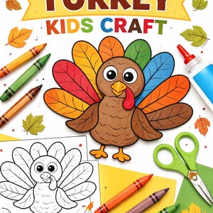 Build a Turkey Printable: Thanksgiving Craft Activity (Digital Download)