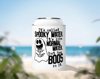 Funda enfriadora de latas de agua con diseño de fantasma espeluznante / Funda para bebidas de Halloween