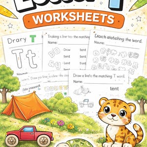Letter T Learning Pack – 5 Printable Pages for Preschool & Kindergarten ...