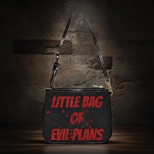 Evil Plans Shoulder Bag: Gothic Crossbody Purse, Wicked Design