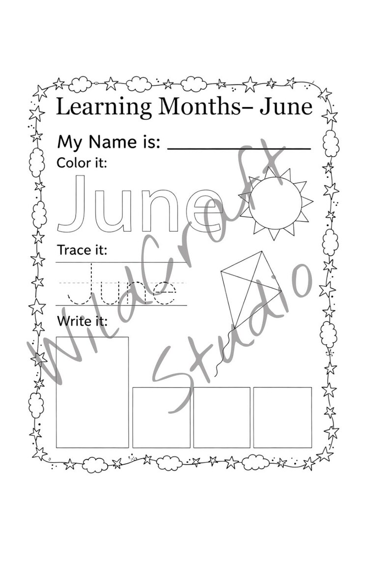 Months of the Year Worksheet – Color, Trace & Write (printable PDF) - Etsy
