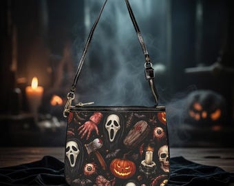 Horror Themed Small Shoulder Bag | Spooky Gothic Night Accessory