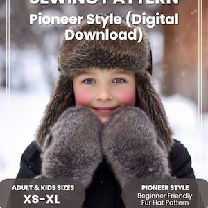 Fur Trapper Hat Sewing Pattern | Adult Kids Sizes, Pioneer Style (Digital Download)