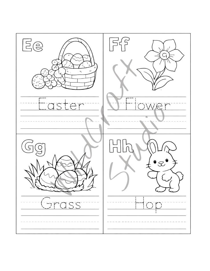 Easter Alphabet Tracing Worksheets | Preschool Literacy (digital ...