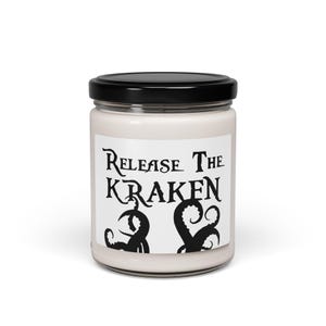 Release the Kraken Candle | Scented Soy Candle | Funny Gift for Him | Mythical Sea Monster Decor | Pirate Fantasy Nerd Candle