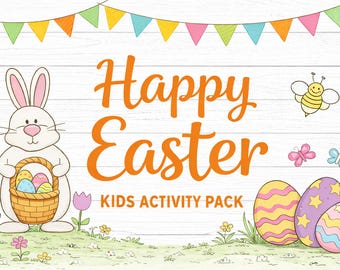 Paquete de actividades de Pascua: páginas imprimibles para preescolar y jardín de infantes: escritura, colorear, matemáticas y más