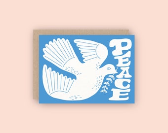 Peace Dove Letterpress Greeting Card