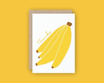 Thanks Banana Letterpress Greeting Card