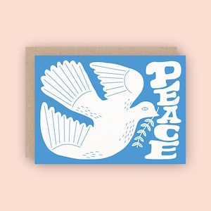Carte de voeux Typographie Colombe de la paix